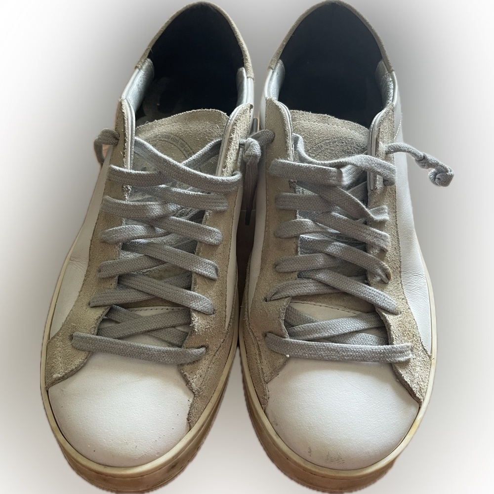 P448 White and Gray Sneakers Casual Low-Top Design